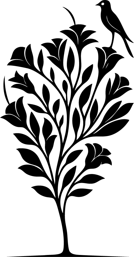 black and white plant icon
